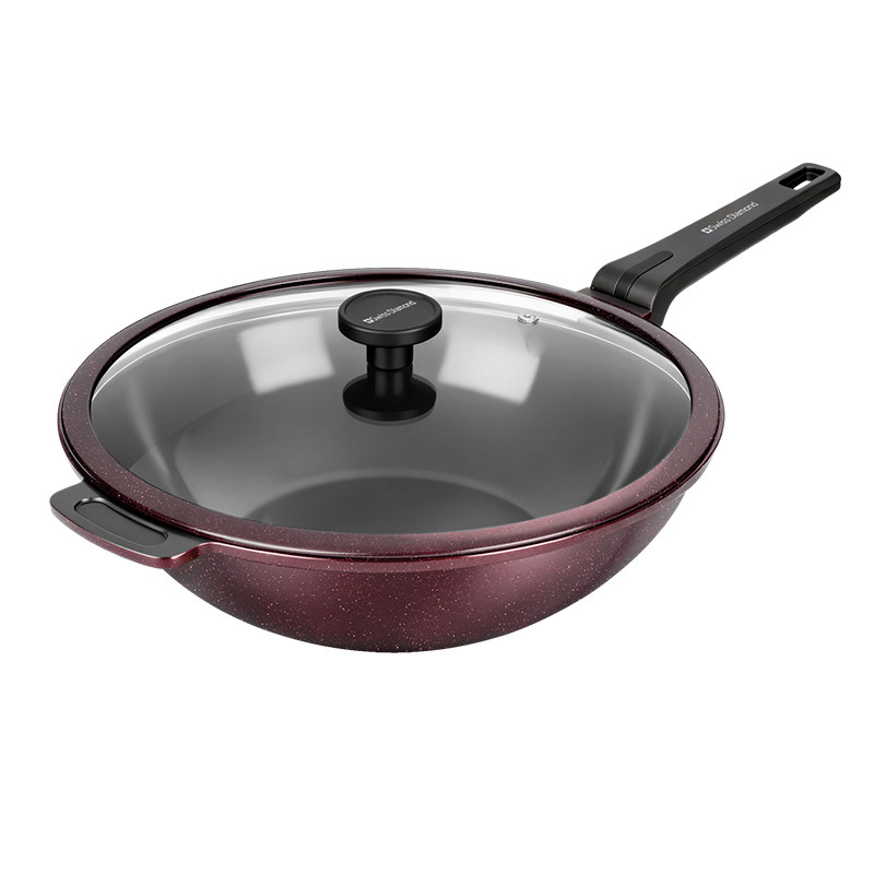 瑞士SwissDiamond不粘锅炒锅家用平底锅32/24无油烟炒锅煎锅6件套