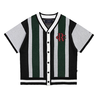 RMTCRWV领系扣条纹开衫