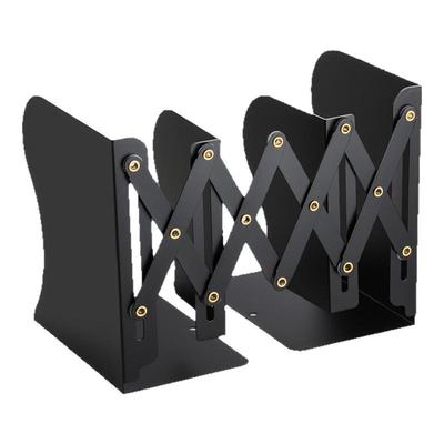 可伸缩金属书立带笔筒书架桌面书本折叠固定书本收纳架一体挡板书夹立架小学生用桌上初高中生创意放书收缩架