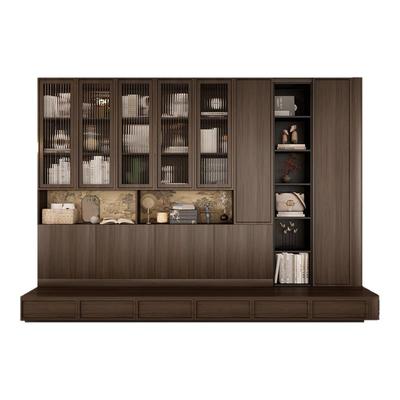 宋式美学去客厅化一体满墙书柜