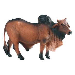 林畅模玩儿童仿真动物玩具瘤牛模型实心家畜摆件神牛野牛认知男孩