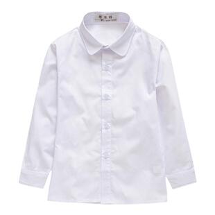 女童白衬衫长袖春秋季儿童装女孩纯白色衬衣节目表演出服校服园服