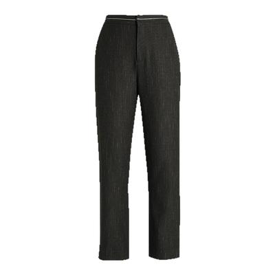 LANDI羊毛西装裤女秋季新款深灰色直筒裤修身西裤长裤