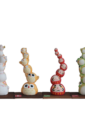 龙虎作陶制叠罗汉造型寓意美好