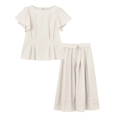 组曲时尚气质设计感休闲适宜棉涤纶府绸连衣裙套装女ONWARD