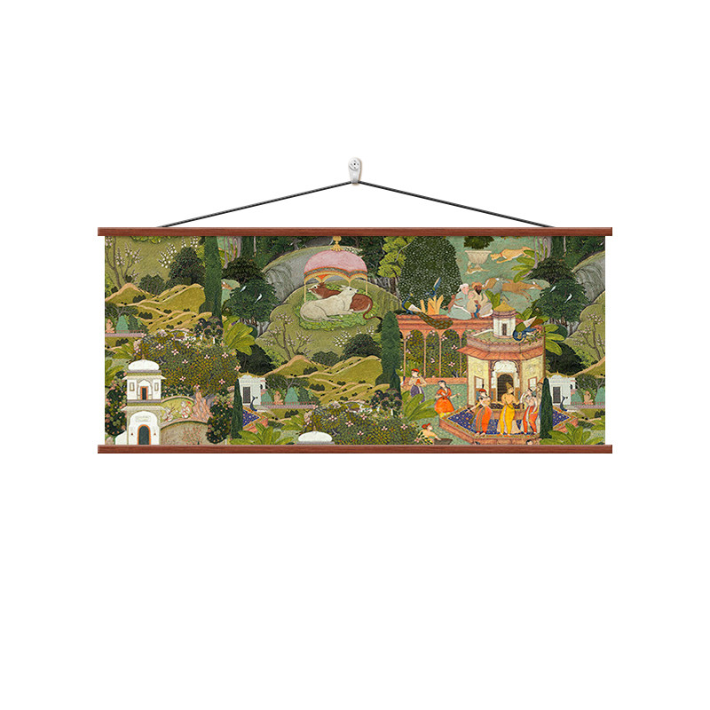 斋普尔庄园中古风客厅沙发挂画