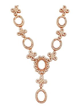 925银气质小众奢华项链链排空托