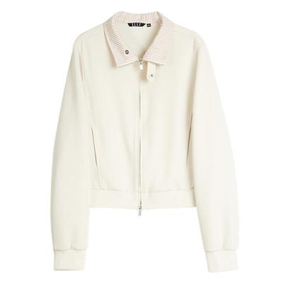 ELLE法式格纹翻领短外套