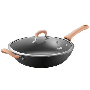 爱仕达炒锅铸铁铁锅家用无涂层平底锅电磁炉适用