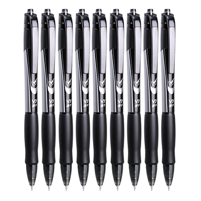 得力按动速干中性笔透明笔杆