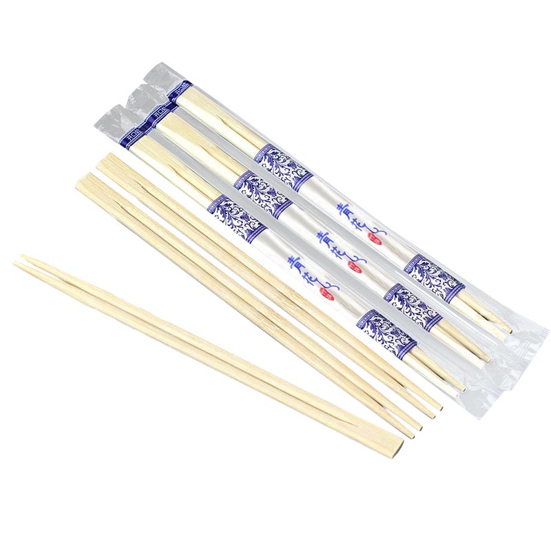 一次性竹筷加粗青花瓷筷子商用独立包装卫生方便家用款火锅外卖筷