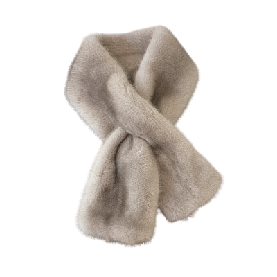 艾诺克水貂毛整皮围巾女冬季保暖