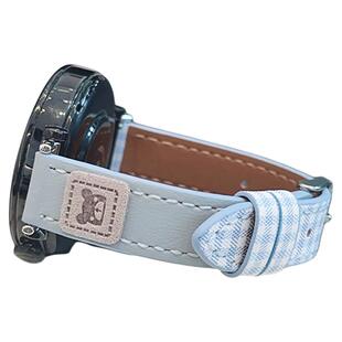 壳里斯GT5表带日系JK格纹皮革小熊GT6少女风FIT4适用华为watch3pro手表荣耀2红米5小米9pro女款8高级感夏天S4