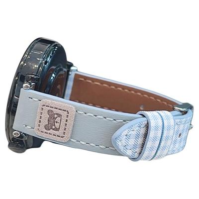 表带日系JK格纹皮革新款