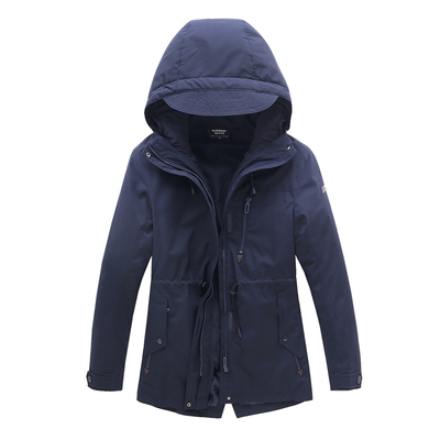 中长款豹迹可拆卸冲锋衣秋冬女款