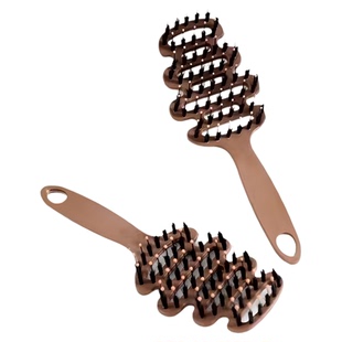 松塔猪鬃毛梳子蓬松颅顶排骨梳子按摩头部经络疏通女士专用防静电