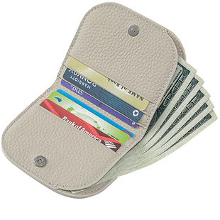 丹麦梵勒防盗刷零钱包男女士RFID卡包超薄款真皮超薄小巧美金钱夹