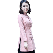中式唐装上衣女秋复古佛系棉麻旗袍1