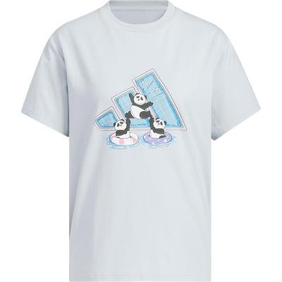 Adidas/阿迪达斯正品2025夏季女士圆领户外休闲短袖KC0971