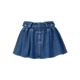 lefame拉飞姆2026春季蓬蓬牛仔裙蝴蝶结A字半裙韩式迷你裙女