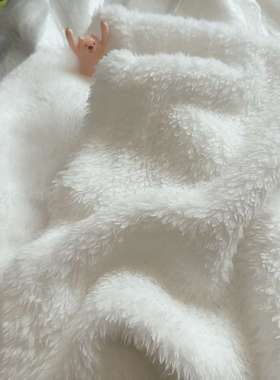 （长毛绒布）1米价 本白色黑色双面舒棉绒布料背景布秋冬睡衣面料