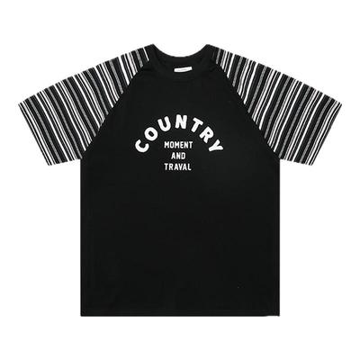 CountryMoment条纹插肩袖短袖T恤