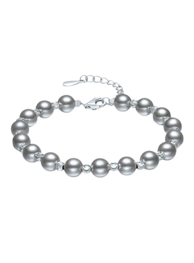 周六福S925银手链女金珠手串百搭送女友圣诞礼物