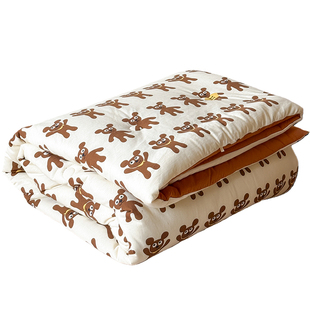 A类可机洗全棉针织棉春秋被子 纯棉天竺棉一体被裸睡亲肤舒适被芯