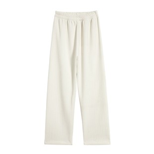 黑色麦穗纹阔腿裤女2025秋冬新款高腰宽松小个加绒显瘦休闲直筒裤