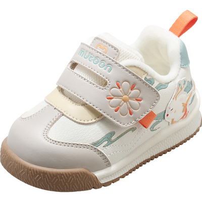 牧童敦煌萌鹿宝宝软底加绒步前鞋