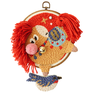 哈尼手工马年戳戳绣毛线画手工diy材料包家居摆件制作送礼礼物