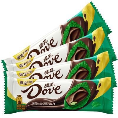 德芙薄荷味夹心黑巧克力零食糖果