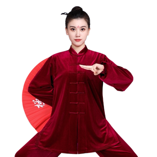 太极服冬装女2025新款加厚保暖南韩绒秋冬季太极拳练功服男士套装