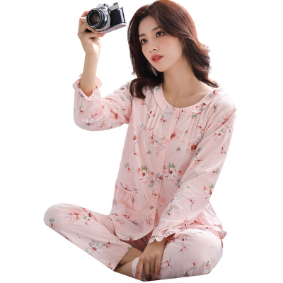 柔可佳睡裙纯棉套头长袖家居服