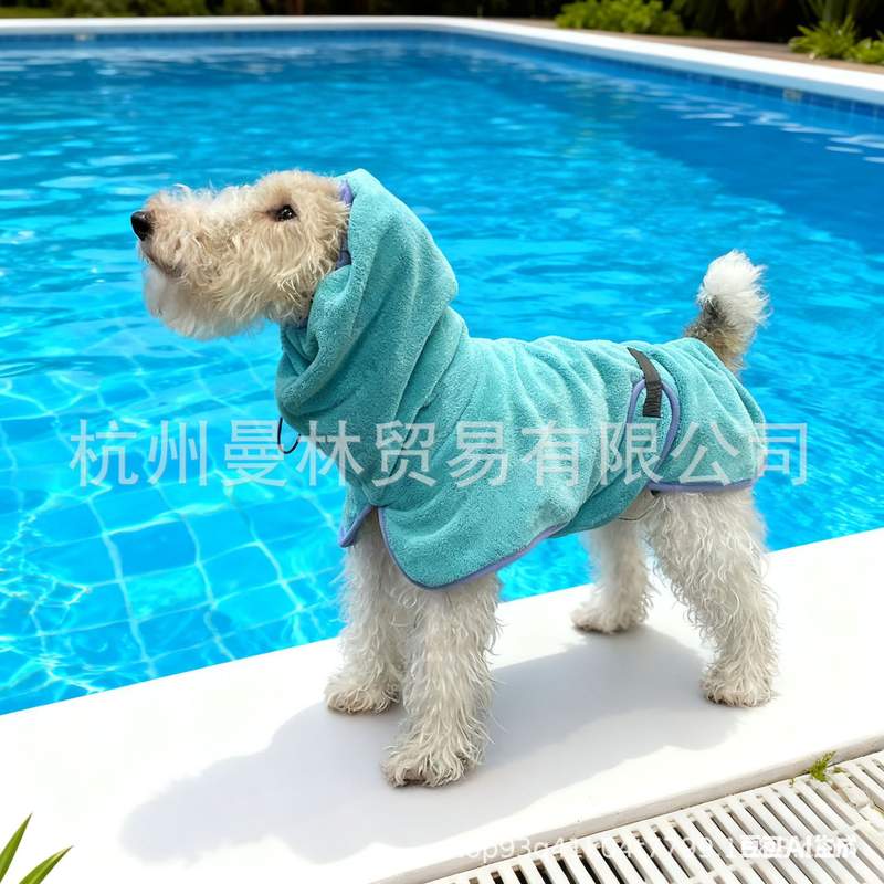 新品 韩国ins风狗狗猫咪全包裹宠物浴衣超细纤维衣服睡衣吸水浴袍