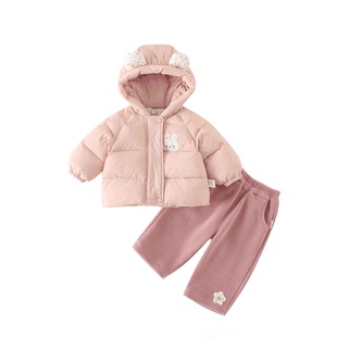 英国NEXT SKK女宝宝拜年服套装冬季加厚羽绒棉服外套女童新年衣服