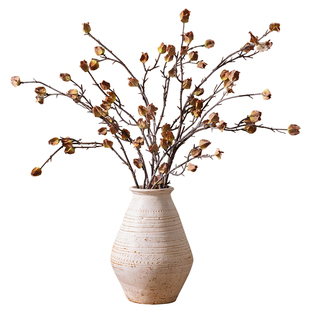 掬涵侘寂风干花蒴槿仿真花假花摆设艺术插花花艺禅意装饰品摆件