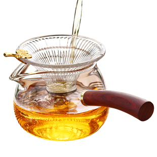 加厚玻璃公道杯茶漏防烫侧把分茶器耐热高硼硅大容量功夫茶具配件
