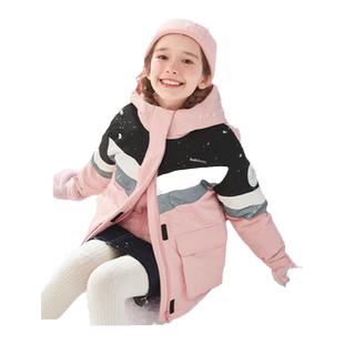 巴拉巴拉女童羽绒服中大童三合一外套儿童短款上衣冬装新款童装潮