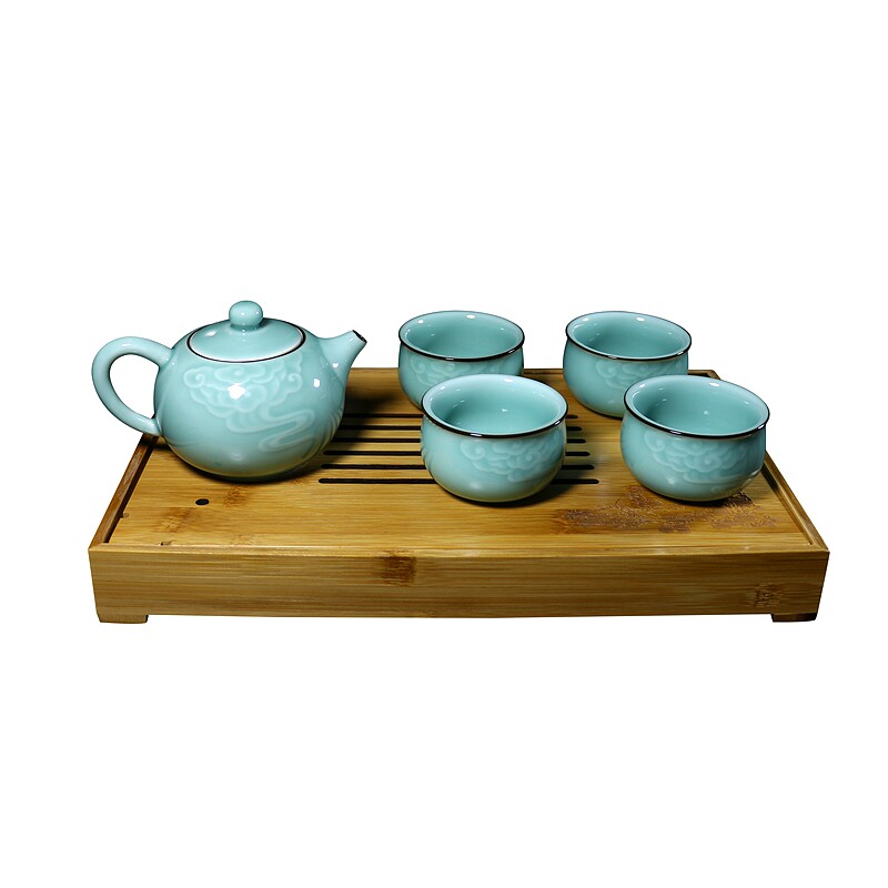 正品粉青云纹主人杯陶瓷茶具