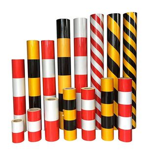 电力反光膜黑黄红白防撞铝基膜交通自粘膜国网南网电杆警示贴直销