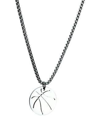 简约嘻哈钛钢篮球不掉色男女项链