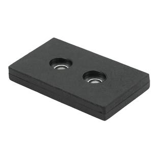 方形包胶强磁底座F52x32x6.8双直孔包胶磁铁钕铁硼强磁包胶吸盘