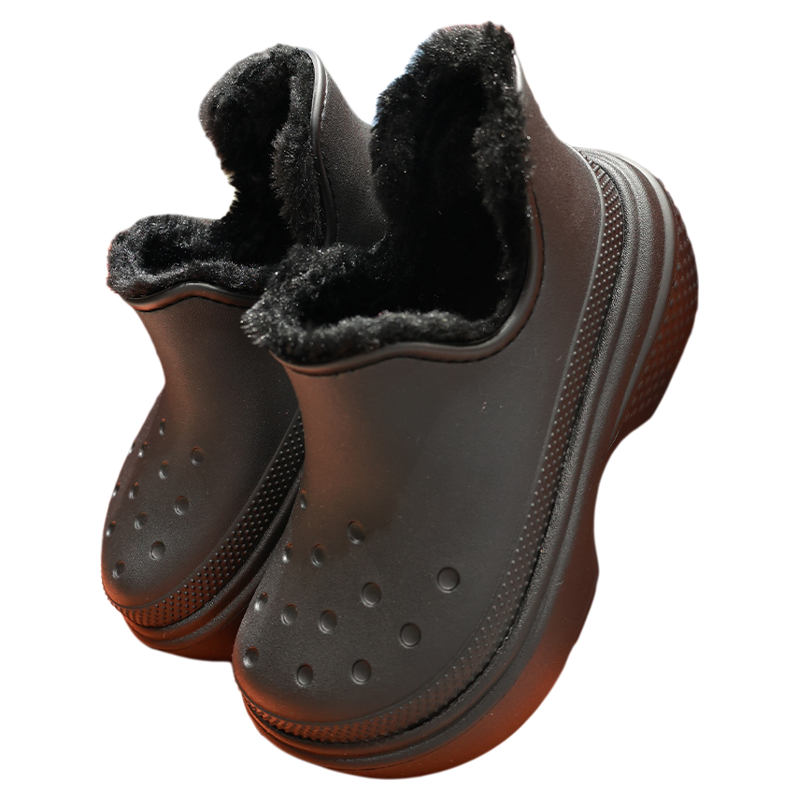Crocs洞洞鞋女冬短靴子保暖棉鞋