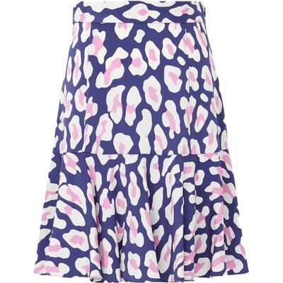 DVF 春夏女花色层接式皱纱高腰半身裙