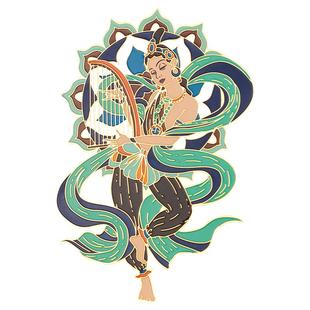 新疆文博馆文创龟兹乐舞金属铜书签伴手礼送领导特色礼物