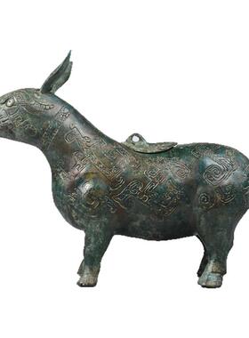 青铜器牺尊摆件仿古纯铜酒器