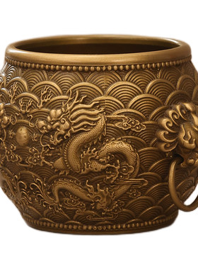 纯铜龙纹线香炉家用茶道摆件