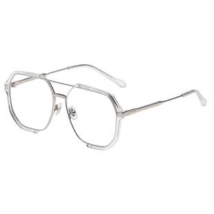 感光变色眼镜近视男款潮大脸可配茶色痞帅防蓝光辐射素颜眼睛框女