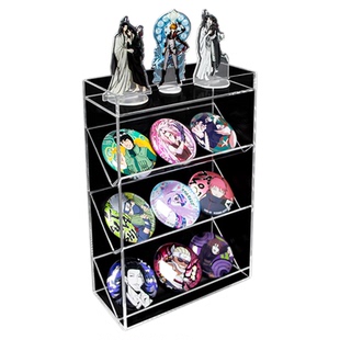 吧唧徽章收纳盒阶梯式桌面展示架明信片谷子动漫周边防潮桌面展示